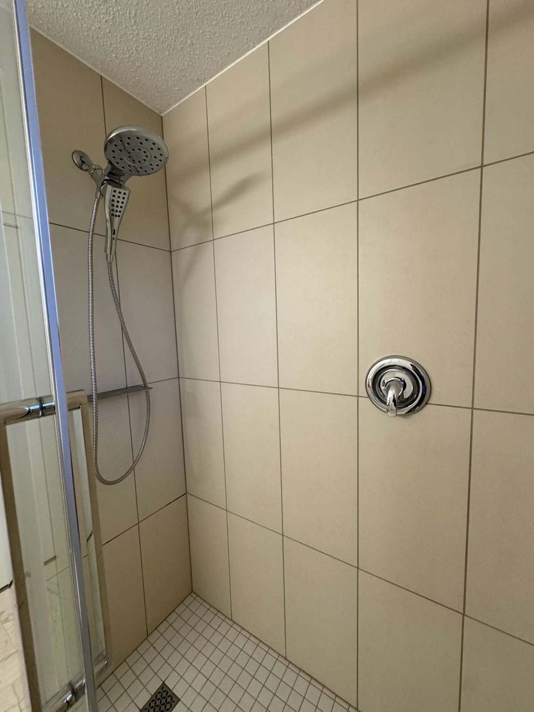Tiled walk-in shower